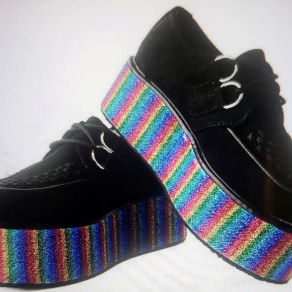 Dolls Kill Black & Rainbow Wrap Creepers - Picture 3 of 6